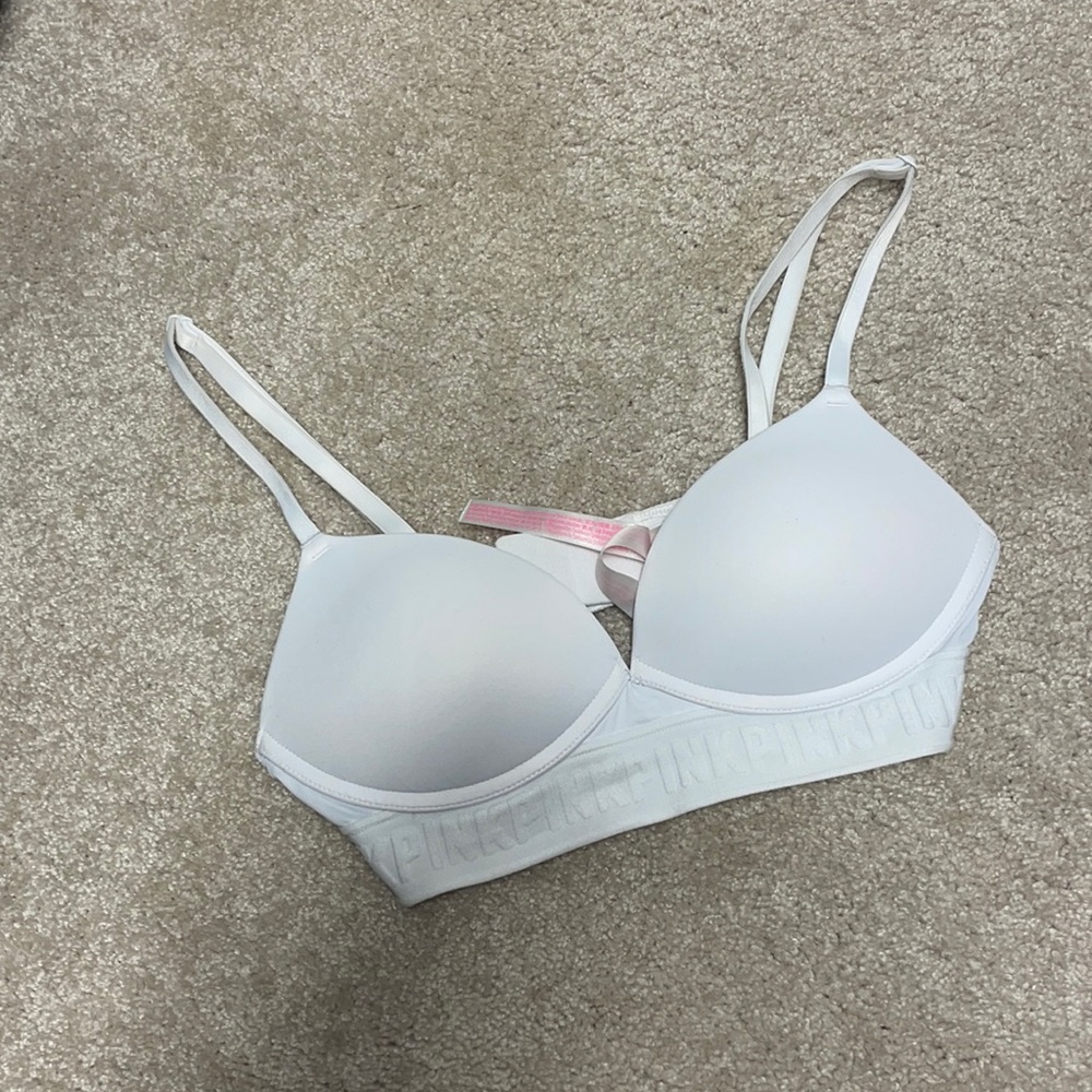 pink white bra